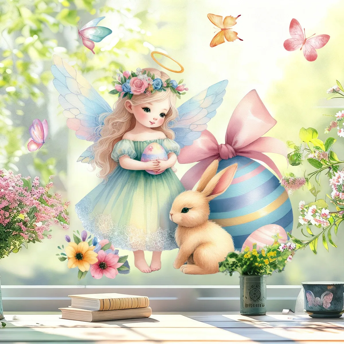 Easter Sticker Angel Bunny Static Cling Window Decal Glass Decor Living Room Removable Wall Art Home Decoration
Easter Sticker Angel Bunny Static Cling Window Decal Glass Decor Living Room Removable Wall Art Home Decoration
