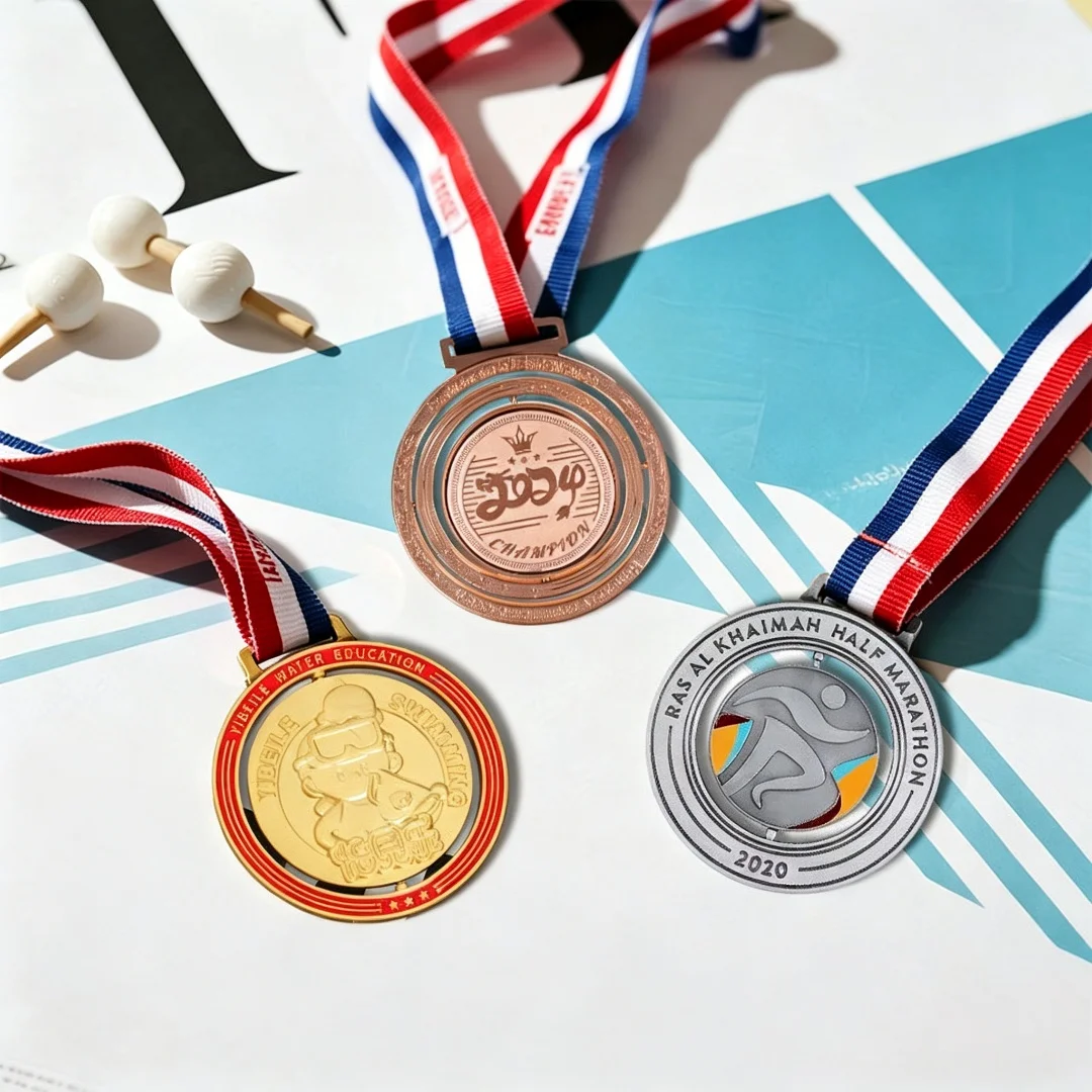 Custom 3D Ribboned ROTATING Medals Electroplated Textured Medallion Units Schools Sports Award & Staffs Recognition Events Coins
Custom 3D Ribboned ROTATING Medals Electroplated Textured Medallion Units Schools Sports Award & Staffs Recognition Events Coins