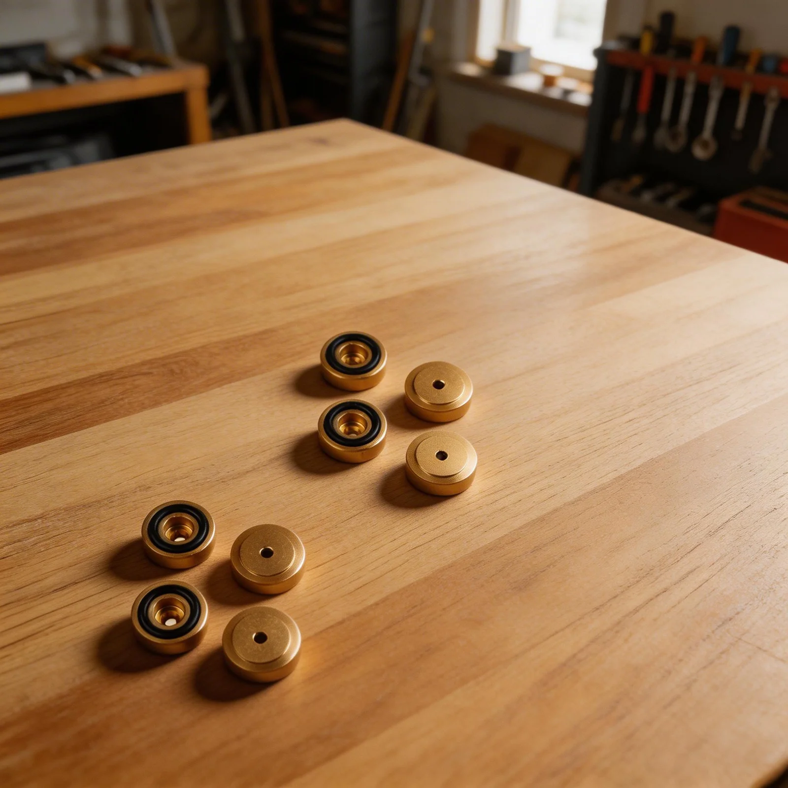 8 Brass Chopping Board Feet with Rubber Non-Slip Pads for Enhancing Stability on Smooth Surfaces Like Granite or Laminate
8 Brass Chopping Board Feet with Rubber Non-Slip Pads for Enhancing Stability on Smooth Surfaces Like Granite or Laminate