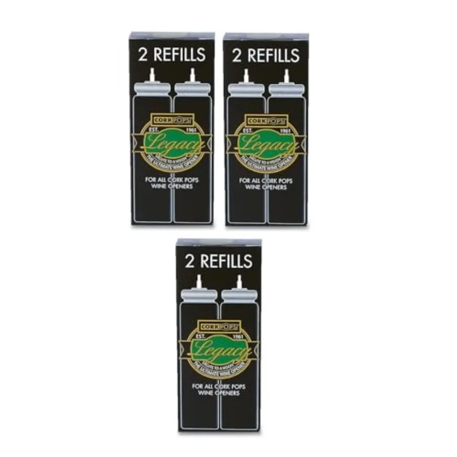 Wine Bottle Opener Refill Cartridges - Eco-Friendly Low-Pressure Fits All Models Opens 60-80 Bottles per Cartridge Boxes
Wine Bottle Opener Refill Cartridges - Eco-Friendly Low-Pressure Fits All Models Opens 60-80 Bottles per Cartridge Boxes