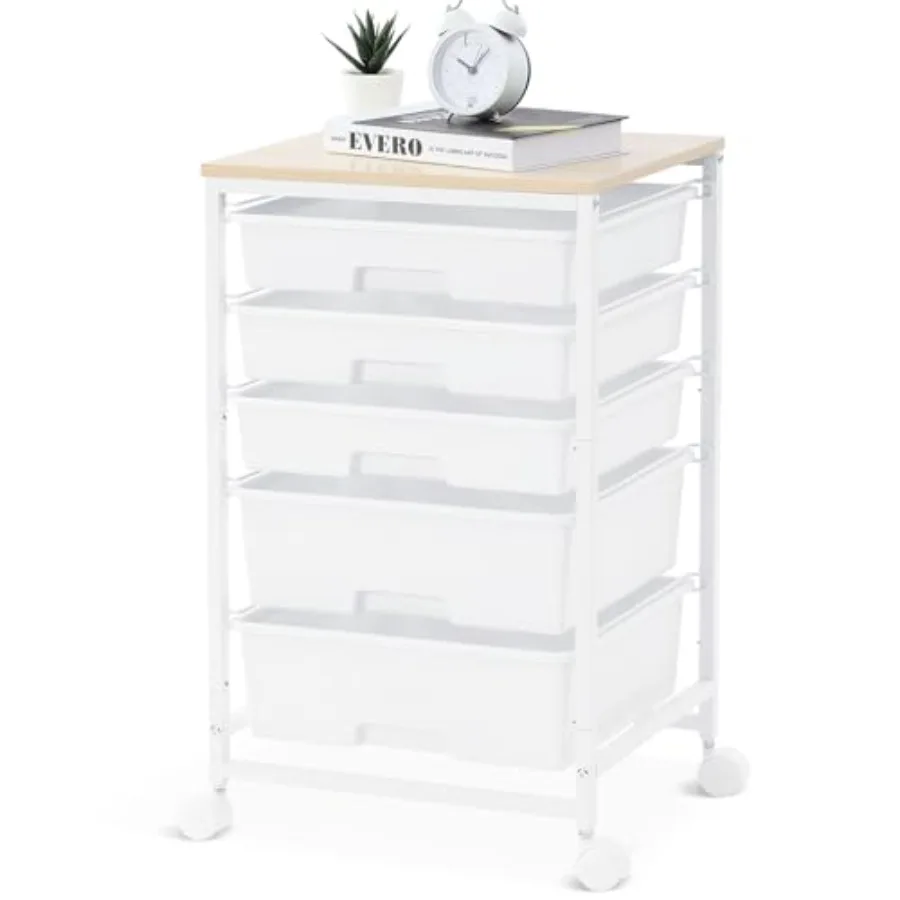 Utility Cart with 5 DrawersStorage Drawer Cart with Wooden Tabletop and Lockable Wheels Craft Storage Trolley Cart 5-Tier Rolli
Utility Cart with 5 DrawersStorage Drawer Cart with Wooden Tabletop and Lockable Wheels Craft Storage Trolley Cart 5-Tier Rolli
