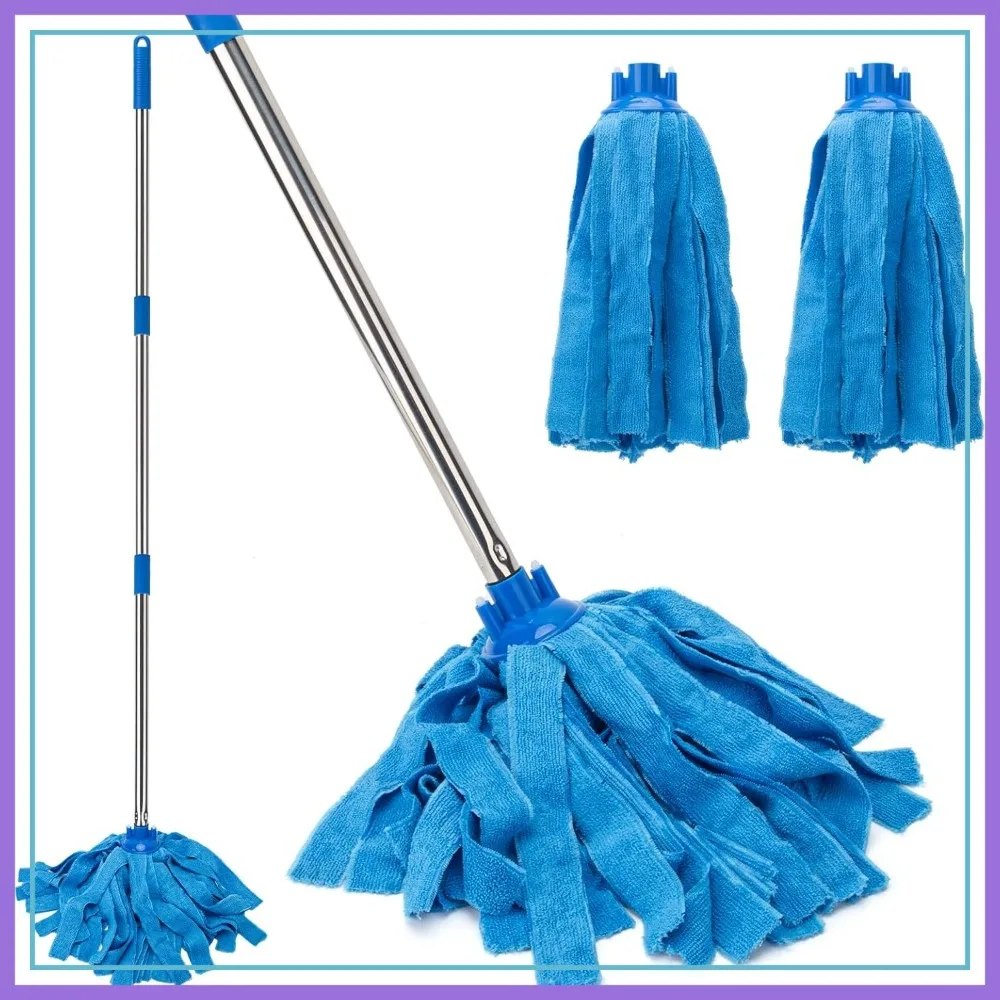 Microfiber Mop for Floor Cleaning, 49" Long Handle with 2 Refill Heads, Blue
Microfiber Mop for Floor Cleaning, 49" Long Handle with 2 Refill Heads, Blue