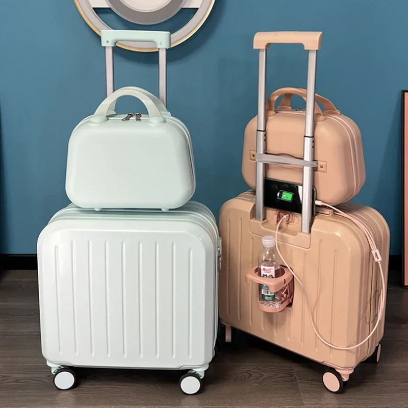 18/20 Inch Suitcase Boarding Multifunctional Travel Suitcase Student Password Trolley Case Rolling Luggage Bag with Cup Holder
18/20 Inch Suitcase Boarding Multifunctional Travel Suitcase Student Password Trolley Case Rolling Luggage Bag with Cup Holder