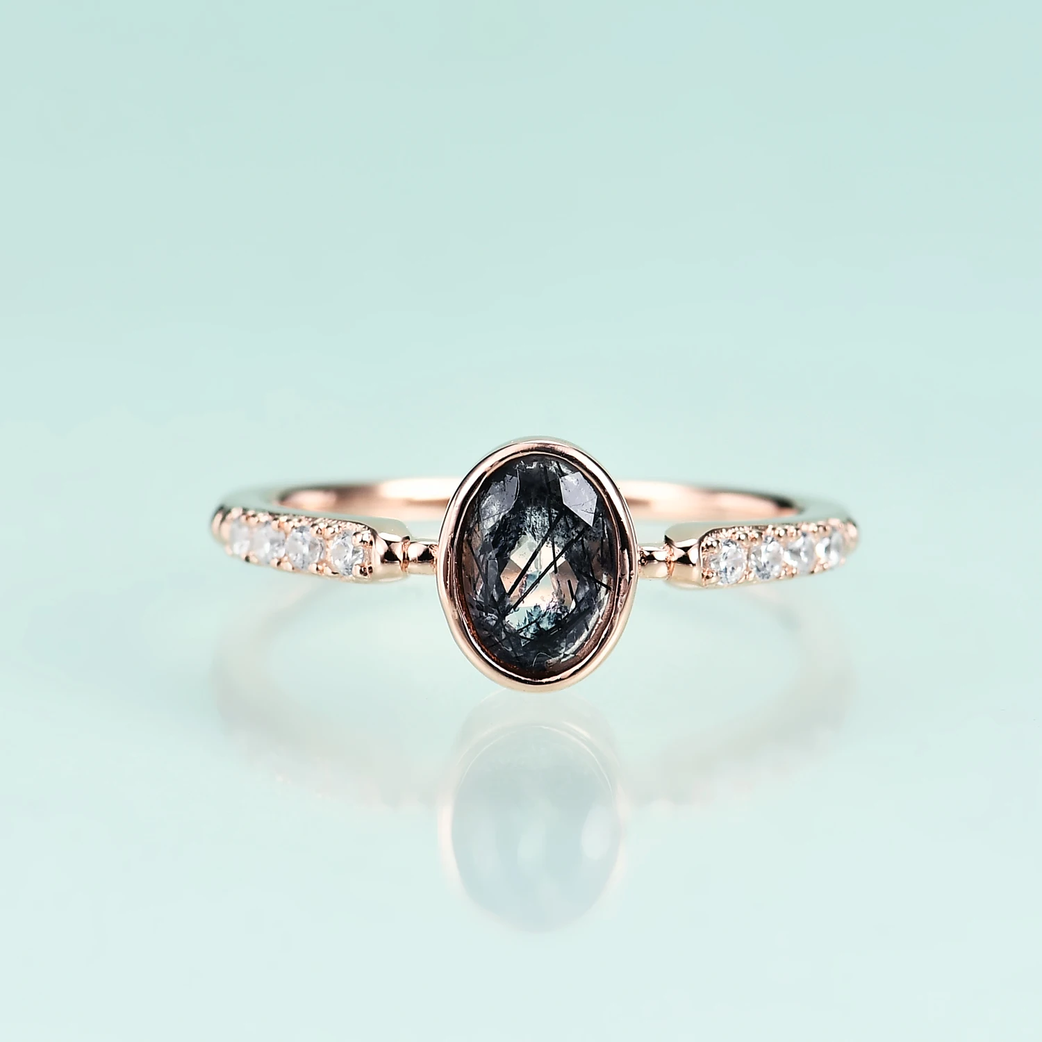 Gem's Beauty Silver 925 Pure Rose Gold 14 K Silver Ring Kof For Women Black Rutilated Quartz Luxury Rings Fine Jewelry
Gem's Beauty Silver 925 Pure Rose Gold 14 K Silver Ring Kof For Women Black Rutilated Quartz Luxury Rings Fine Jewelry