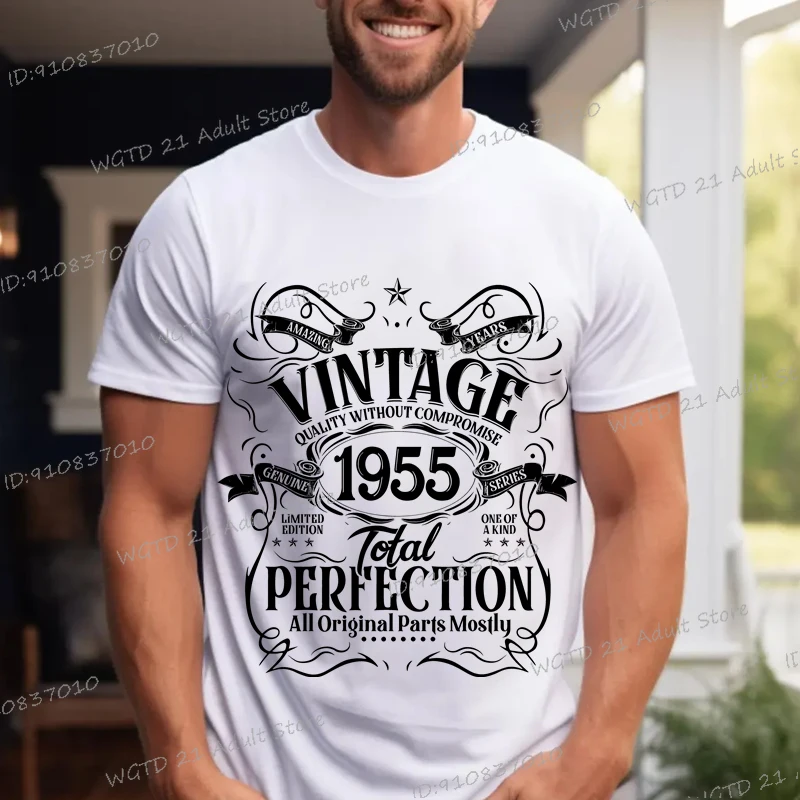 Funny 1955 70 Years Old T Shirt Men Vintage 1950 To 1969 Total Perfection Streetwear Fashion White Short Sleeve Male T-shirt
Funny 1955 70 Years Old T Shirt Men Vintage 1950 To 1969 Total Perfection Streetwear Fashion White Short Sleeve Male T-shirt
