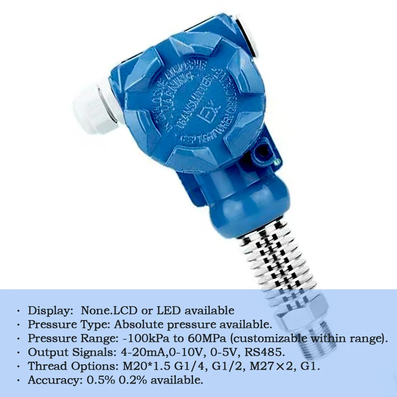 No Display High Temperature Flush Diaphragm Pressure Transmitter Flat Membrane Sensor 4-20mA RS485 0-10V
No Display High Temperature Flush Diaphragm Pressure Transmitter Flat Membrane Sensor 4-20mA RS485 0-10V