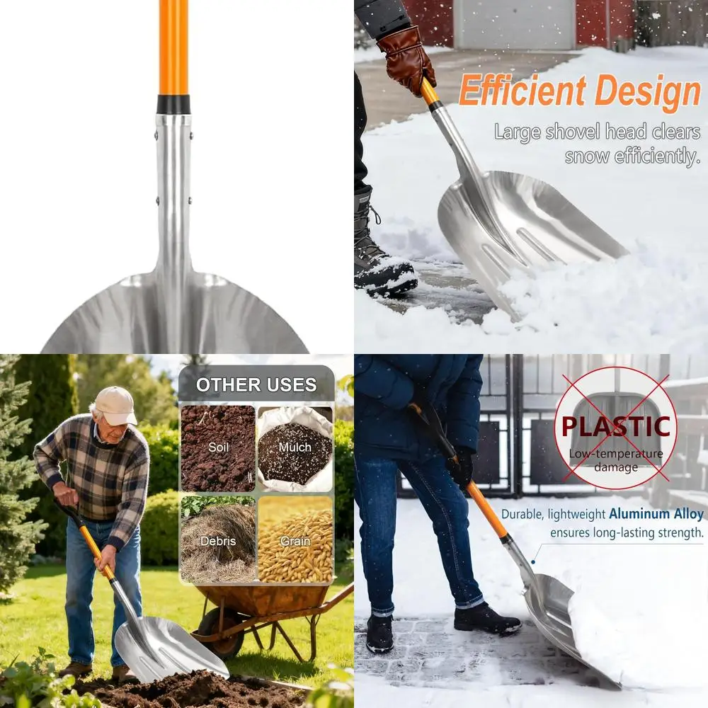 45-дюймовая алюминиевая лопата для снега с D-образной ручкой — легкая, 3,7 фунта, идеально подходит для подъездной дороги и садоводства, оранжевая
45-дюймовая алюминиевая лопата для снега с D-образной ручкой — легкая, 3,7 фунта, идеально подходит для подъездной дороги и садоводства, оранжевая