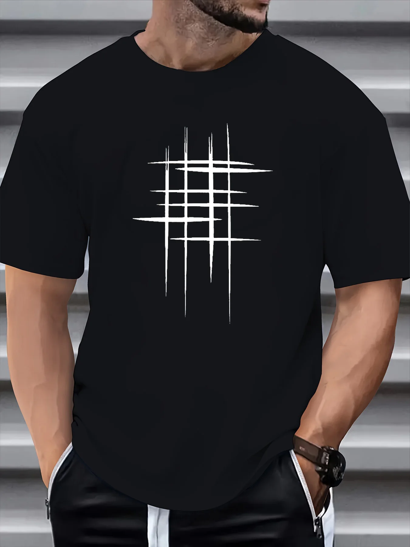 Men's summer 100 cotton fashionable casual loose plus size casual graphic line printed sports round neck short sleeved T-shirt
Men's summer 100 cotton fashionable casual loose plus size casual graphic line printed sports round neck short sleeved T-shirt