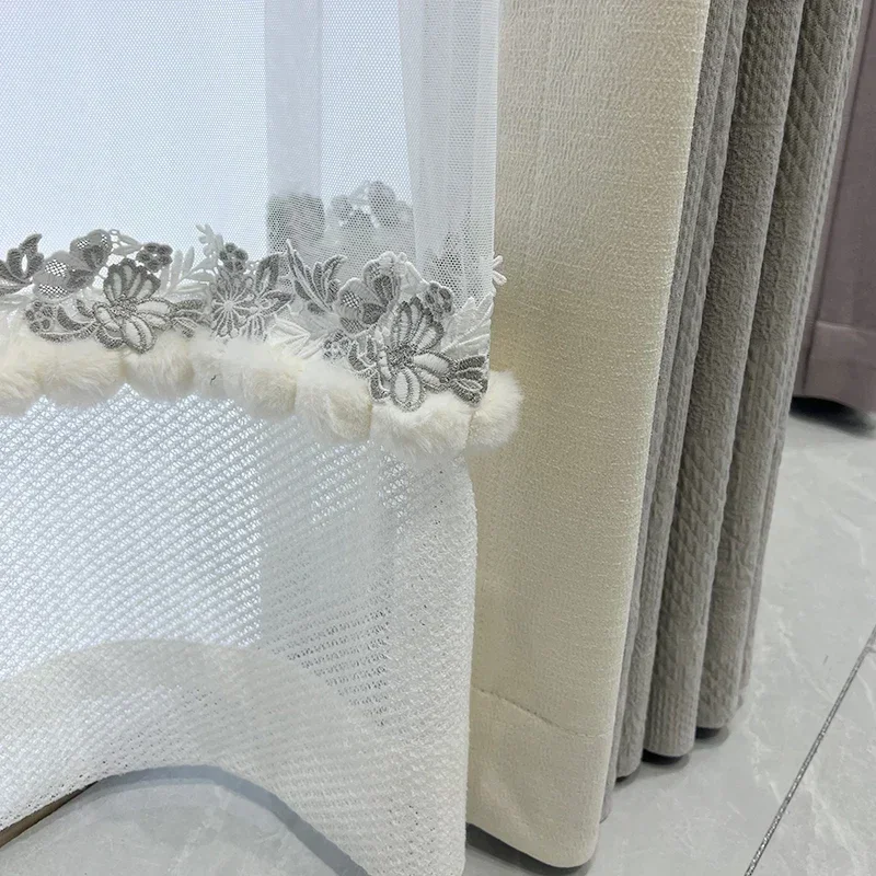 Cream Gray Embroidered Window Screen Jacquard Pearl Mosaic Blackout Curtains For Living Room Bedroom French Window Balcony
Cream Gray Embroidered Window Screen Jacquard Pearl Mosaic Blackout Curtains For Living Room Bedroom French Window Balcony