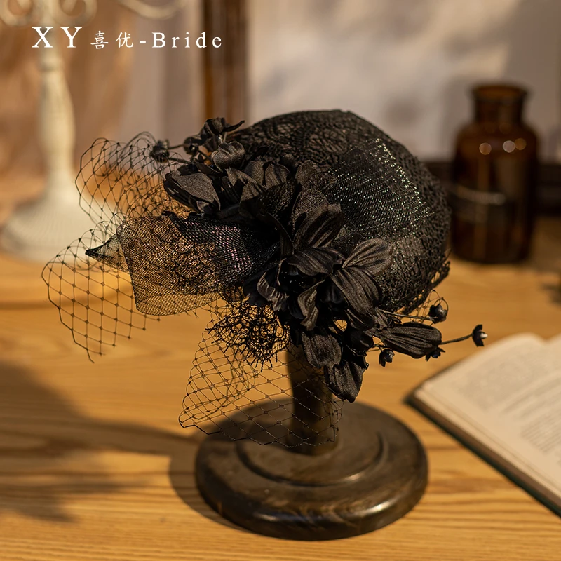 high end black lace mini fascinators women vinage flower fascinator hat with hair clip fancy show church party chapeau ceremonie
high end black lace mini fascinators women vinage flower fascinator hat with hair clip fancy show church party chapeau ceremonie