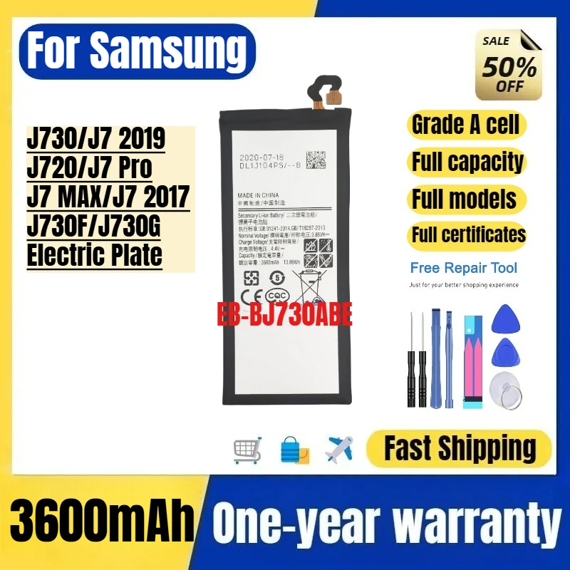 EB-BJ730ABE for Samsung J730/J7 2019/J720/J7 Pro/J7 MAX/J7 2017/J730F/J730G Electric Plate Phone Battery Replacement Bateria
EB-BJ730ABE for Samsung J730/J7 2019/J720/J7 Pro/J7 MAX/J7 2017/J730F/J730G Electric Plate Phone Battery Replacement Bateria