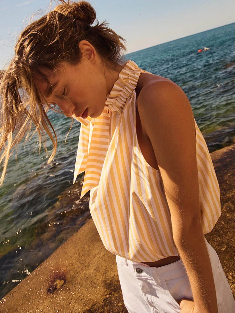Summer 2026 Women's Fashion Versatile Polka Dot Stripe Knot Neck Hanging Top round Neck Sleeveless Traditional Chin...
Summer 2026 Women's Fashion Versatile Polka Dot Stripe Knot Neck Hanging Top round Neck Sleeveless Traditional Chin...