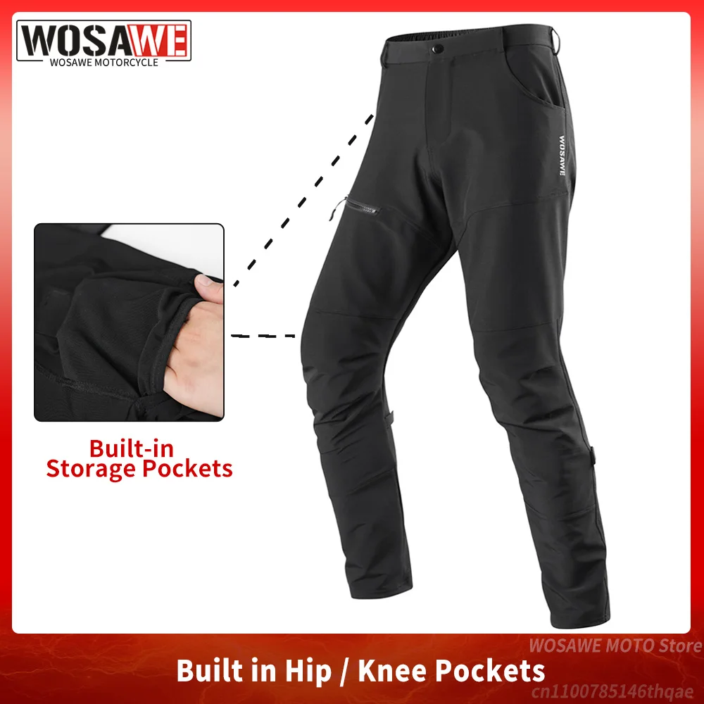 WOSAWE Men Motorcycle Trousers Built-in Hip Knee Pockets Quick Dry Motorcycle Pants Windproof Mountain Bike Cycling Pants No Pad
WOSAWE Men Motorcycle Trousers Built-in Hip Knee Pockets Quick Dry Motorcycle Pants Windproof Mountain Bike Cycling Pants No Pad