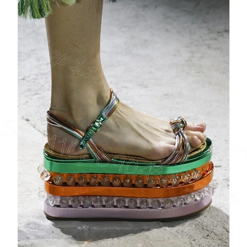 Clear Beads Colorful Knot Design Platform Sandals Buckle Strap Women Shoes Open Toe Party Feast Runway 2025 Zapatos Para Mujere
Clear Beads Colorful Knot Design Platform Sandals Buckle Strap Women Shoes Open Toe Party Feast Runway 2025 Zapatos Para Mujere