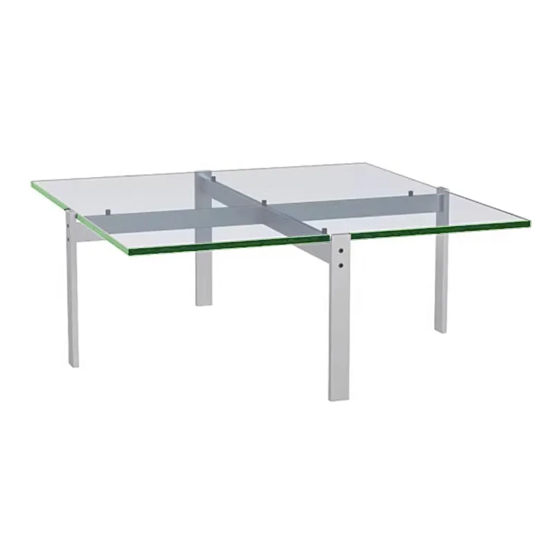 Bauhaus glass coffee table, stainless steel metal combination living room, low table, large countertop
Bauhaus glass coffee table, stainless steel metal combination living room, low table, large countertop
