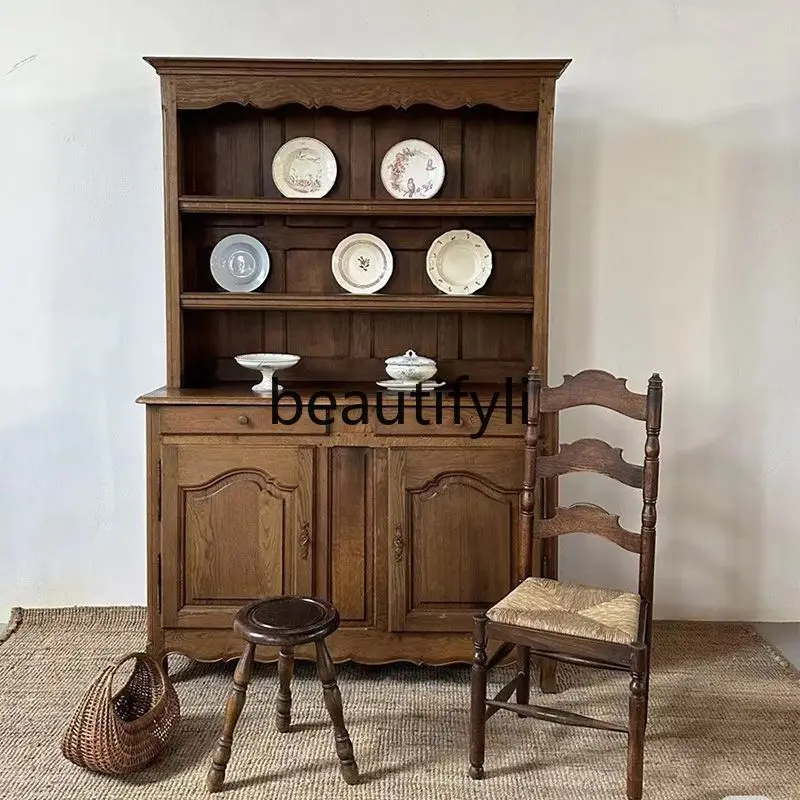 French retro solid wood dining side cabinet American country living room decorative cabinet locker
French retro solid wood dining side cabinet American country living room decorative cabinet locker