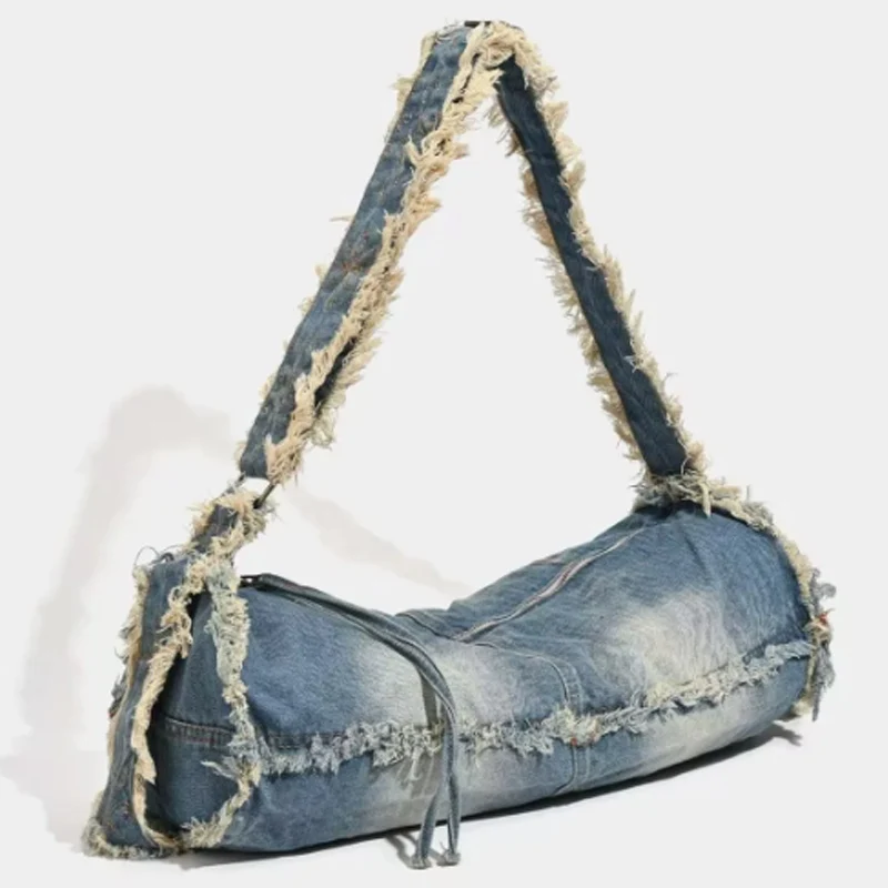 Large Capacity Washed Denim Women's Bag With Tassel Design High-quality Crossbody Bag Single Shoulder Bag Underarm Bag
Large Capacity Washed Denim Women's Bag With Tassel Design High-quality Crossbody Bag Single Shoulder Bag Underarm Bag