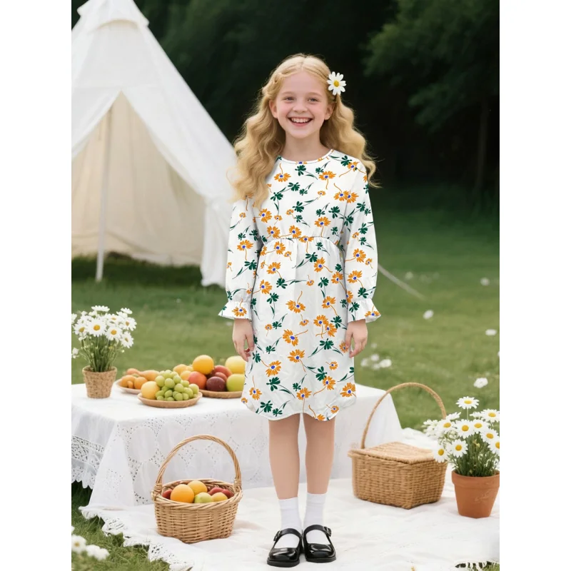 2025 Pastoral Style Girl's Floral Dress Spring and Autumn Long Sleeve Casual Princess Dress
2025 Pastoral Style Girl's Floral Dress Spring and Autumn Long Sleeve Casual Princess Dress
