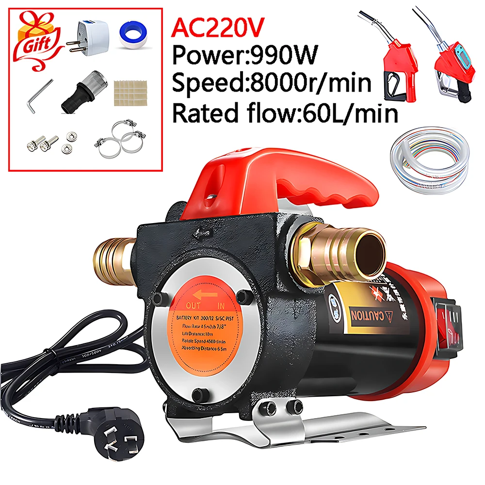 AC220V 60L/min Fuel Delivery Pump Diesel Kerosene 990W Self-priming Pump Automatically Stops Electric Oil Pump Fuel Distribution
AC220V 60L/min Fuel Delivery Pump Diesel Kerosene 990W Self-priming Pump Automatically Stops Electric Oil Pump Fuel Distribution