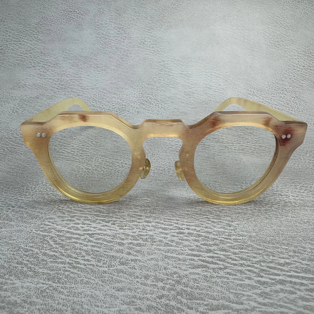 Eyeglass Frames Unique Polygon Rivets Vintage Handmade Honey Horn Retro Optical Myopia Eyeglasses Prescription Man Glasses Frame
Eyeglass Frames Unique Polygon Rivets Vintage Handmade Honey Horn Retro Optical Myopia Eyeglasses Prescription Man Glasses Frame