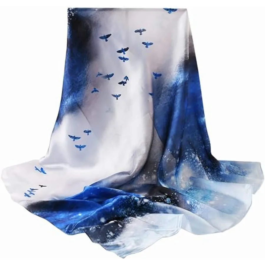 100% Mulberry Silk Scarf-Printed or Solid Color 35” Square Large Silk Hair Head Wrap Scarf With Gift Box Package, Wild Geese Fly in Dark Clouds
100% Mulberry Silk Scarf-Printed or Solid Color 35” Square Large Silk Hair Head Wrap Scarf With Gift Box Package, Wild Geese Fly in Dark Clouds