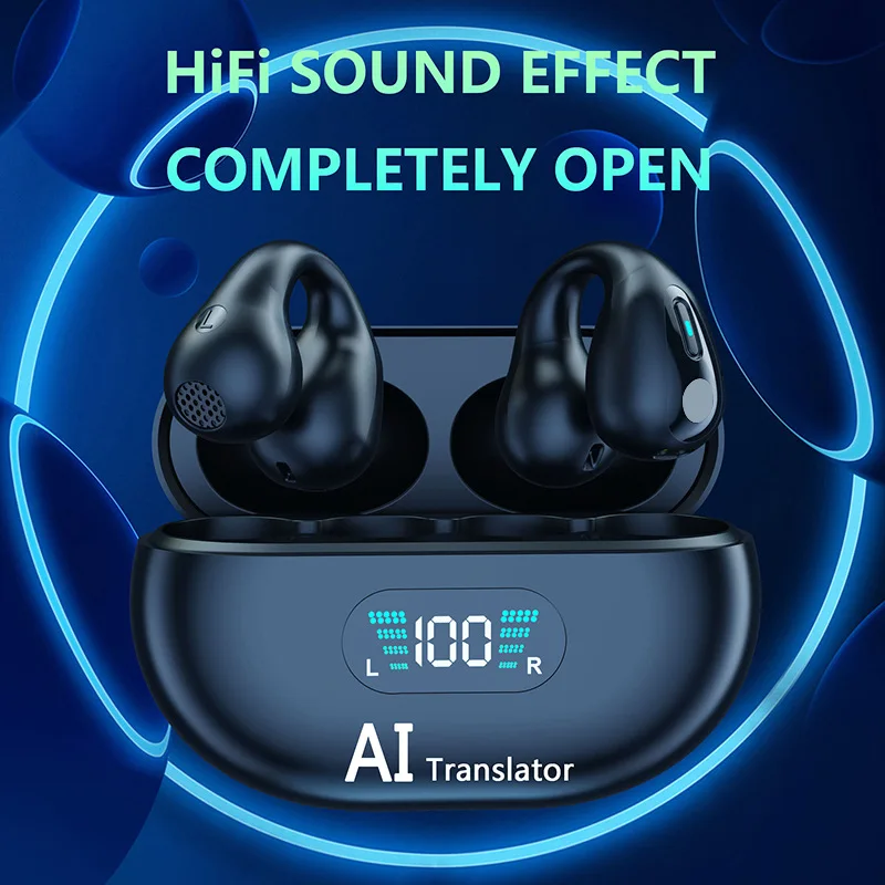 New Q7 Bluetooth Translation Earbuds Open Ear Wireless Multi-Language Translator Headset For Travel Study Business
New Q7 Bluetooth Translation Earbuds Open Ear Wireless Multi-Language Translator Headset For Travel Study Business