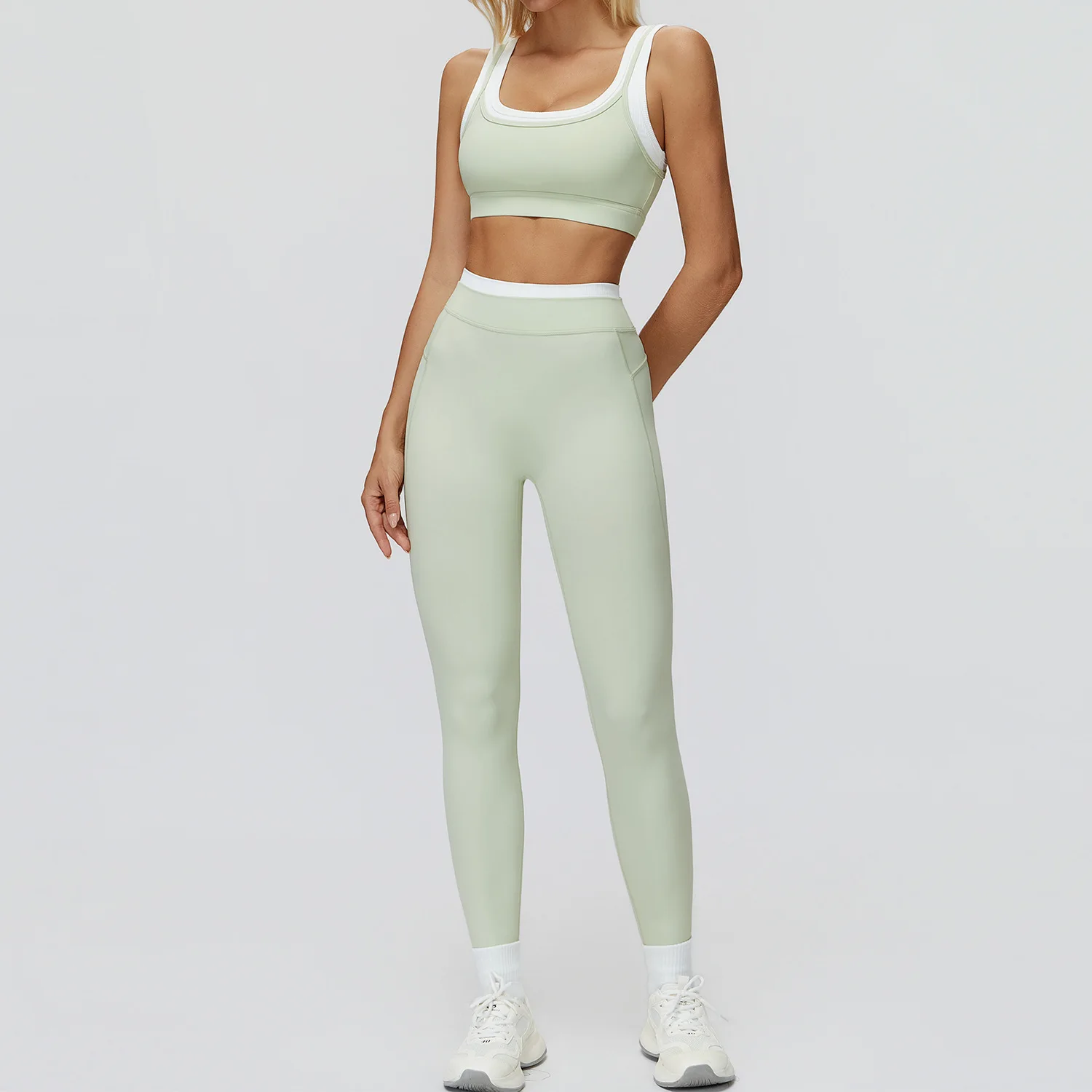 Cloud Feeling Yoga Set Contrast Color Sports Bra Vest High Waist Gym Leggings Tracksuit Breathable Workout Fitness Running Suit
Cloud Feeling Yoga Set Contrast Color Sports Bra Vest High Waist Gym Leggings Tracksuit Breathable Workout Fitness Running Suit