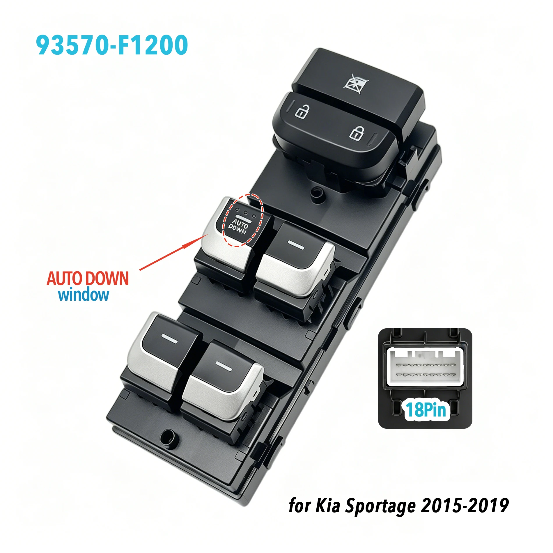 93570-F1200 For Kia Sportage 2018,AUTODOWN Front Left Driver Side Electric Power Window Switch Glass Lifter Control Button
93570-F1200 For Kia Sportage 2018,AUTODOWN Front Left Driver Side Electric Power Window Switch Glass Lifter Control Button