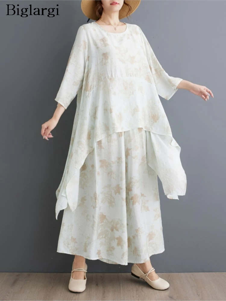 Oversized Summer Floral 2 Two Piece Set Women Irregular Pleated Modis Pullover Ladies Blouses Wide Leg Loose Pleated Woman Pants
Oversized Summer Floral 2 Two Piece Set Women Irregular Pleated Modis Pullover Ladies Blouses Wide Leg Loose Pleated Woman Pants