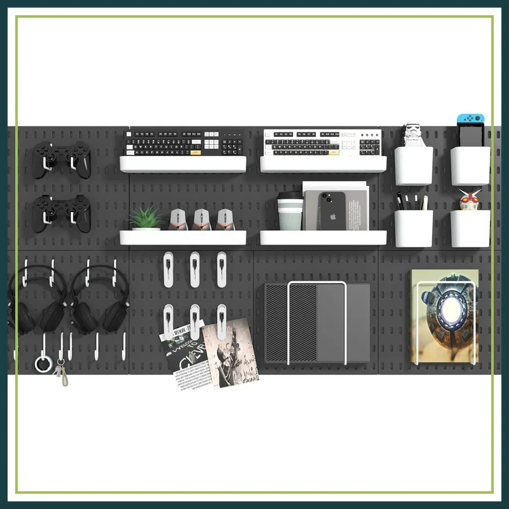 Pegboard Combination Kit, 8 Boards and 30 Accessories Modular Hanging for Wall, Office Organizer, Keys Holder, 44x22
Pegboard Combination Kit, 8 Boards and 30 Accessories Modular Hanging for Wall, Office Organizer, Keys Holder, 44x22