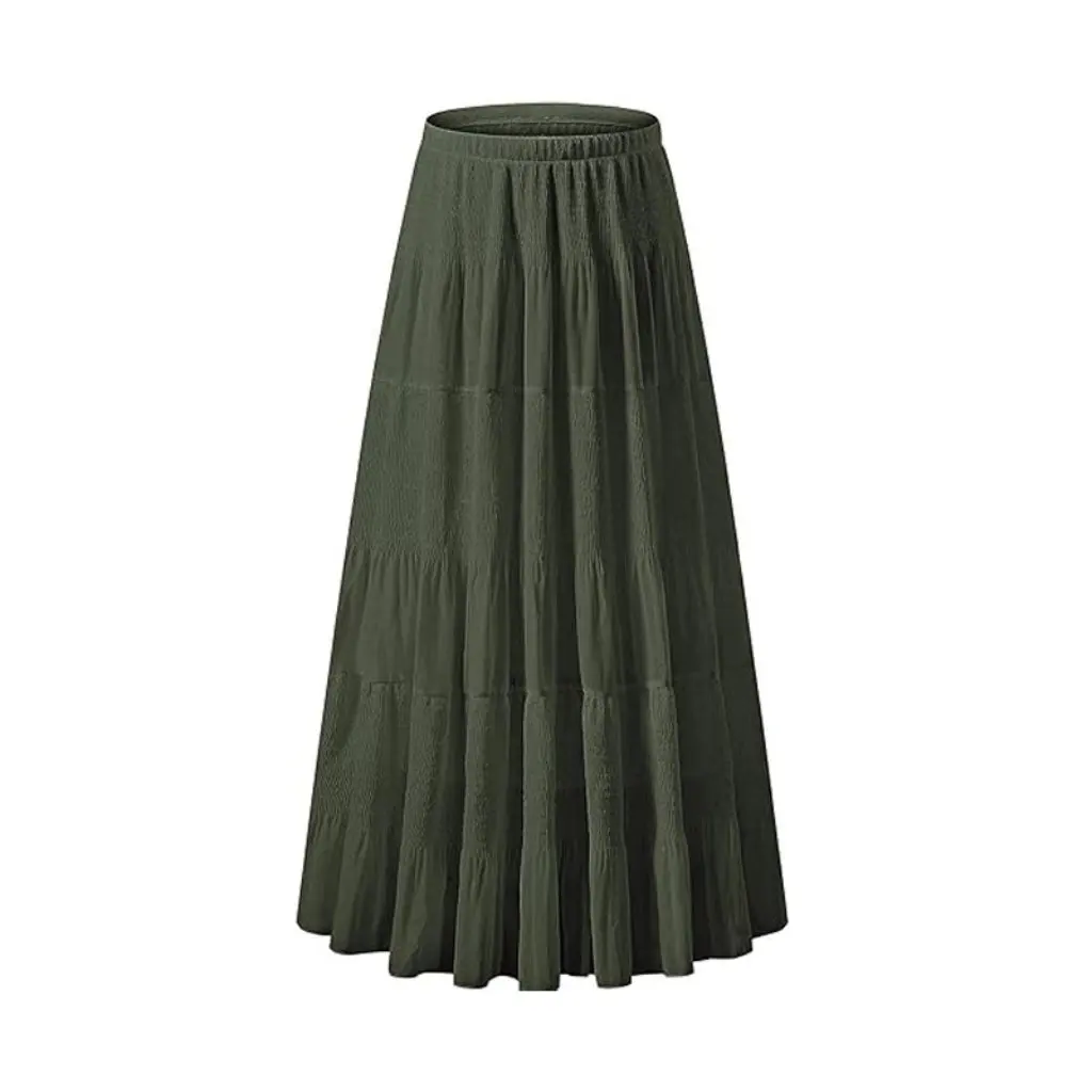 Women's High Waist A-Line Skirt Casual Layered Pleated with Elastic Belt European And American Style Long Skirt for Women
Women's High Waist A-Line Skirt Casual Layered Pleated with Elastic Belt European And American Style Long Skirt for Women