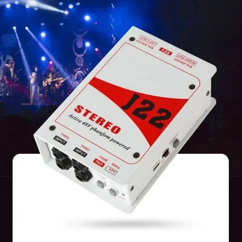 For GAZ-J22 Professional Dual Channel Stereo 48V Phantom Power Supply Active Direct Junction Audio DI Box
For GAZ-J22 Professional Dual Channel Stereo 48V Phantom Power Supply Active Direct Junction Audio DI Box