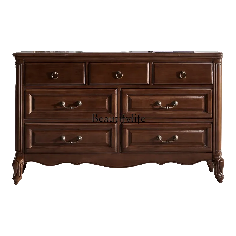 American all-solid wood chest, chest of drawers, large-capacity storage, simple and retro
American all-solid wood chest, chest of drawers, large-capacity storage, simple and retro