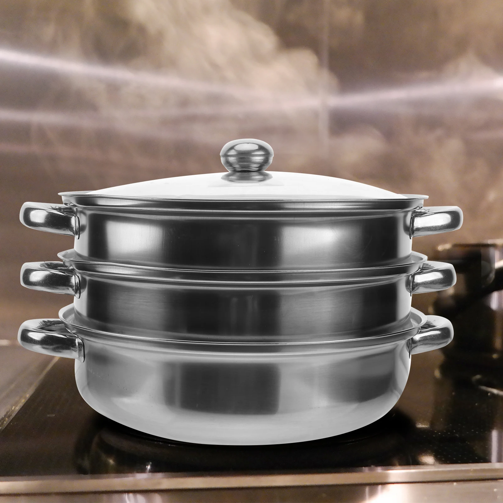 28Cm Stainless Steel Multi-Function Steamed Soup Pot Three-Layer Heat-Conduction Dual-Purpose Cookware Non-Leak Curved Design
28Cm Stainless Steel Multi-Function Steamed Soup Pot Three-Layer Heat-Conduction Dual-Purpose Cookware Non-Leak Curved Design
