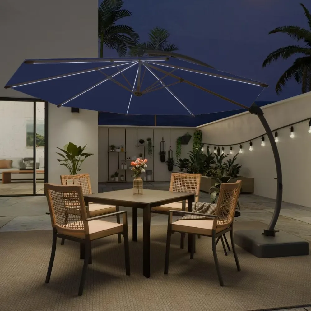 11ft Offset Cantilever Patio Umbrella with Solar Lights, Large Round Outdoor Umbrella with Base Included, Aluminum Frame, 360° R
11ft Offset Cantilever Patio Umbrella with Solar Lights, Large Round Outdoor Umbrella with Base Included, Aluminum Frame, 360° R