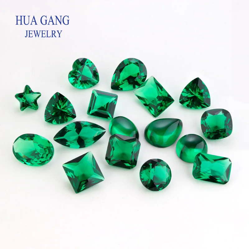 Synthetic Gemstone Green nano Round Pera Square triangle octagon Emerald cutting for jewelry inlay can be wax inlaid
Synthetic Gemstone Green nano Round Pera Square triangle octagon Emerald cutting for jewelry inlay can be wax inlaid