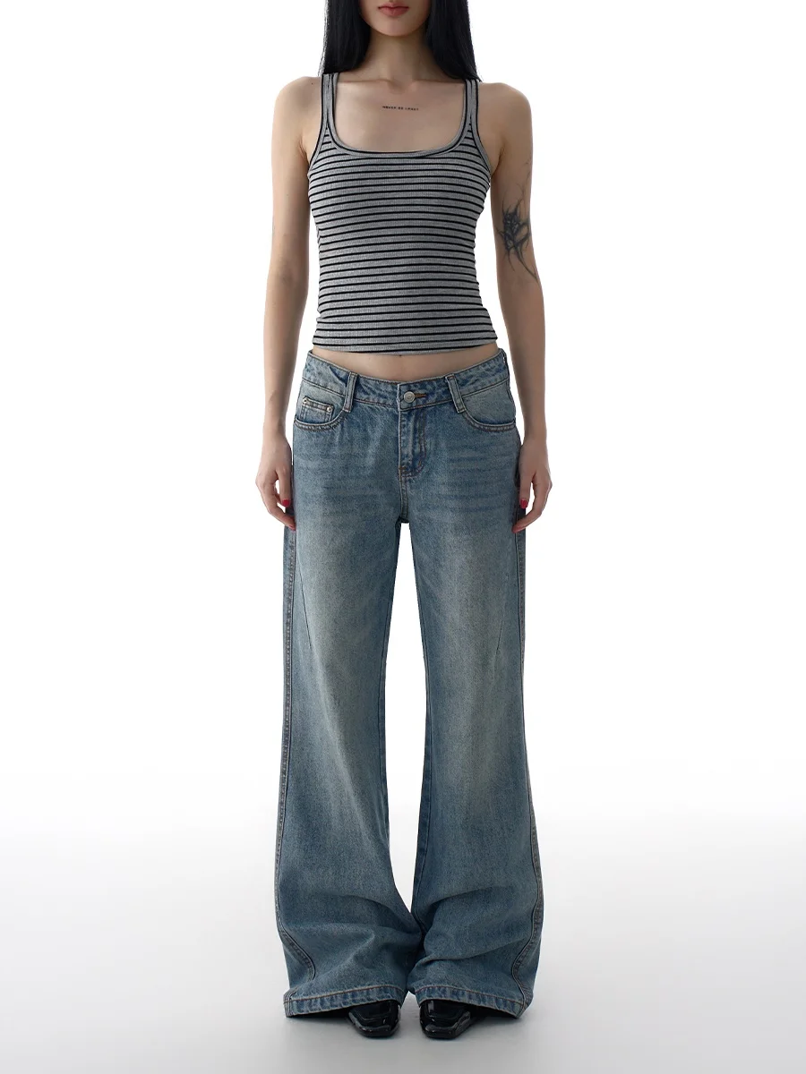 Американские джинсы High Street с синей талией, женские расклешенные прямые брюки для похудения в стиле ретро, Cleanfit
Американские джинсы High Street с синей талией, женские расклешенные прямые брюки для похудения в стиле ретро, Cleanfit