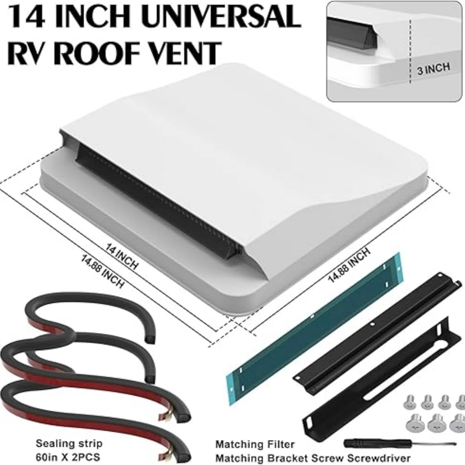 Roof Upgrade Continuous Ventilation Trailer High Quality Roof Ventilation Cover For Trailer Camper Motorhome 14' X 14' White
Roof Upgrade Continuous Ventilation Trailer High Quality Roof Ventilation Cover For Trailer Camper Motorhome 14' X 14' White