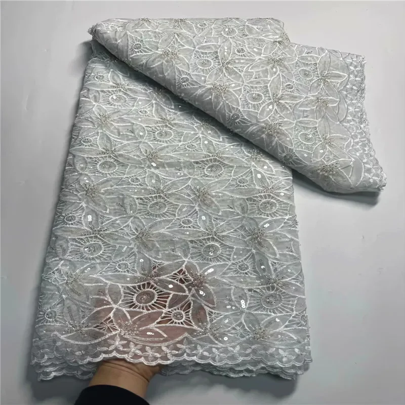 5 Yard Hot Organza French Lace With Sequins African Tulle Cord Guipure Lace Net Embroidered Fabric For Wedding Party 9L6040113
5 Yard Hot Organza French Lace With Sequins African Tulle Cord Guipure Lace Net Embroidered Fabric For Wedding Party 9L6040113