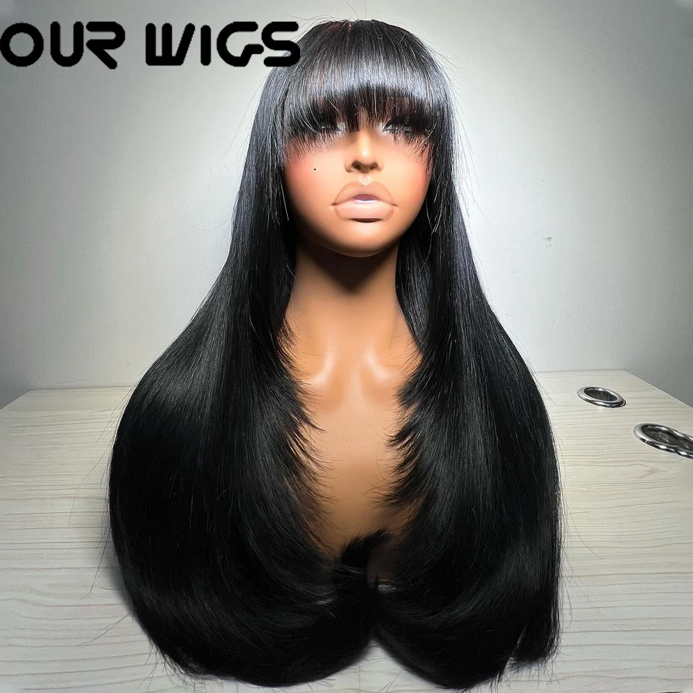 Straight Layered Lace Wigs with Bangs HD Synthetic Natural Layered Cut Lace Wig For Women Haircut Glueless Heat Resistant Wigs
Straight Layered Lace Wigs with Bangs HD Synthetic Natural Layered Cut Lace Wig For Women Haircut Glueless Heat Resistant Wigs