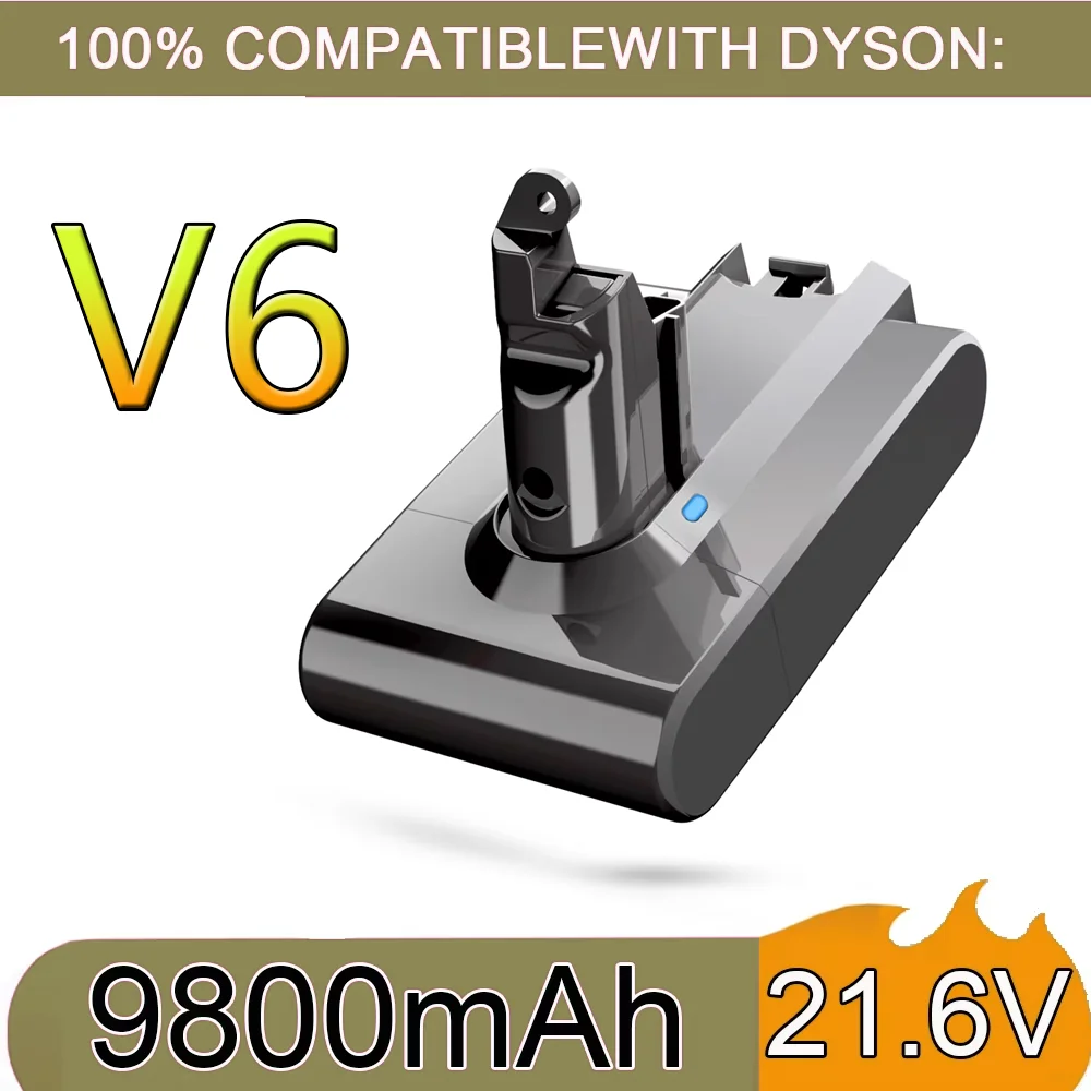 For Dyson V6 DC58 DC59 DC61 DC62 DC74 SV09 SV07 Absolute Li-ion Rechargeable Bateria Vacuum Cleaner Battery 9800mAh 21.6V
For Dyson V6 DC58 DC59 DC61 DC62 DC74 SV09 SV07 Absolute Li-ion Rechargeable Bateria Vacuum Cleaner Battery 9800mAh 21.6V