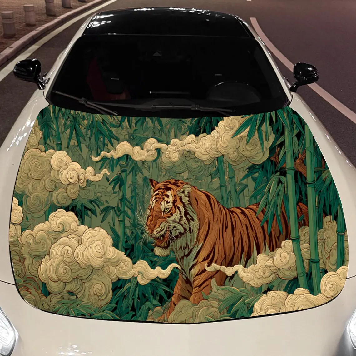 Jungle Tiger Car Hood Sticker PVC Self Waterproof Stick, Striking Auto Exterior Accessories Decor Protect Gift for Car Lover
Jungle Tiger Car Hood Sticker PVC Self Waterproof Stick, Striking Auto Exterior Accessories Decor Protect Gift for Car Lover