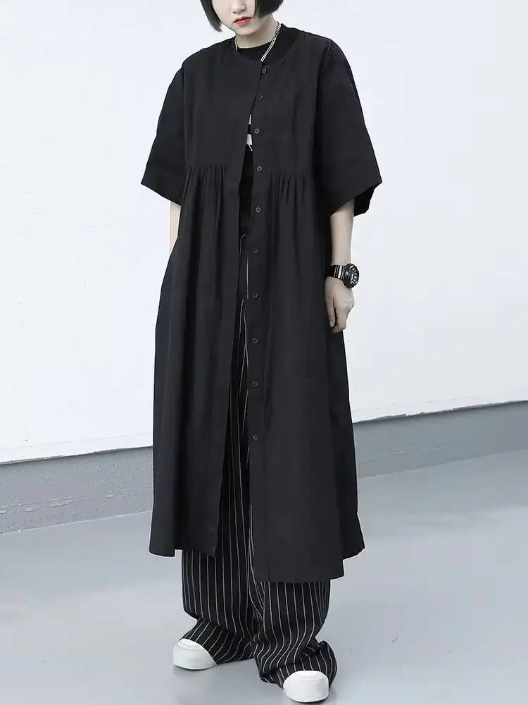 Women's Short-Sleeved Shirt-Dress Summer New Retro Single-Breasted Design Casual Loose Large Skirt
Women's Short-Sleeved Shirt-Dress Summer New Retro Single-Breasted Design Casual Loose Large Skirt