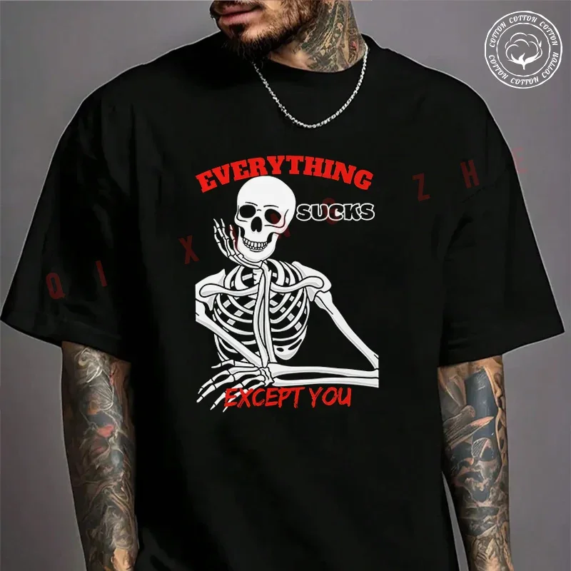 Motorcycle Skeleton Saying Everything Sucks T-Shirt For Riders Men's Cotton Fashion Casual High Quality Round Neck Tshirt Tee
Motorcycle Skeleton Saying Everything Sucks T-Shirt For Riders Men's Cotton Fashion Casual High Quality Round Neck Tshirt Tee