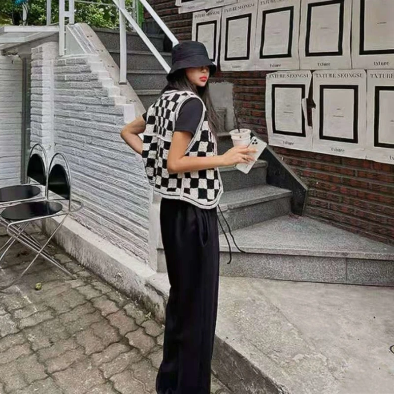 Plaid Patchwork Button up Vest Top ort Women's Faion Outerwear V-Ne Svel Slim Fit Regular Thin Autumn Coat
Plaid Patchwork Button up Vest Top ort Women's Faion Outerwear V-Ne Svel Slim Fit Regular Thin Autumn Coat