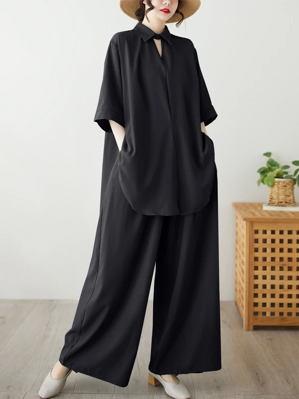 plus Size Women's Summer Faion Set Loose irt Straight Leg Pants Two Piece Suit Casual Comfortable Breathable Long Sve ...
plus Size Women's Summer Faion Set Loose irt Straight Leg Pants Two Piece Suit Casual Comfortable Breathable Long Sve ...