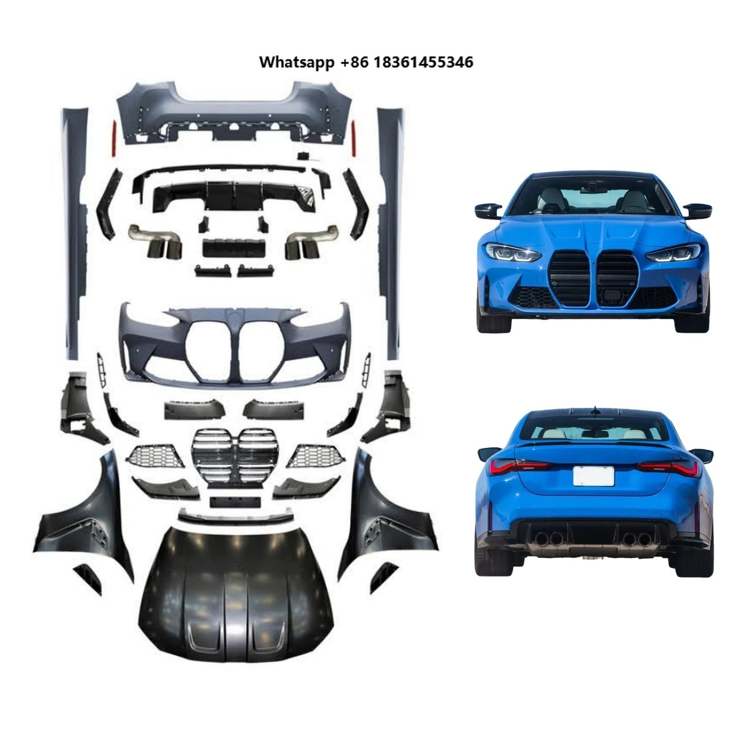 For G22 G23 4 Series 2021+ Front Bumper Rear Diffuser Side Skirts Hood Fender Non-Widebody Wholesale M4 Style Body Kit
For G22 G23 4 Series 2021+ Front Bumper Rear Diffuser Side Skirts Hood Fender Non-Widebody Wholesale M4 Style Body Kit