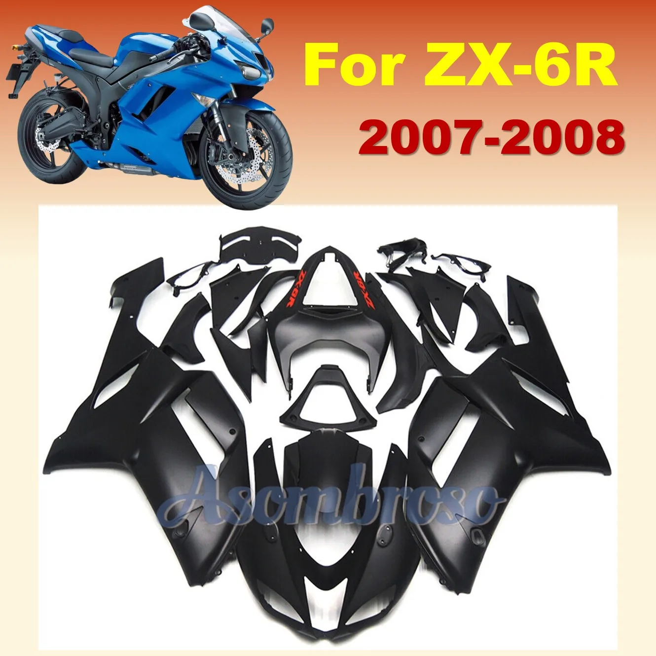Fairing kit For Ninja ZX6R 2007 2008 ZX-6R 07 08 ZX 6R 636 Matte Black ABS Injection Bodywork set ZXMT
Fairing kit For Ninja ZX6R 2007 2008 ZX-6R 07 08 ZX 6R 636 Matte Black ABS Injection Bodywork set ZXMT