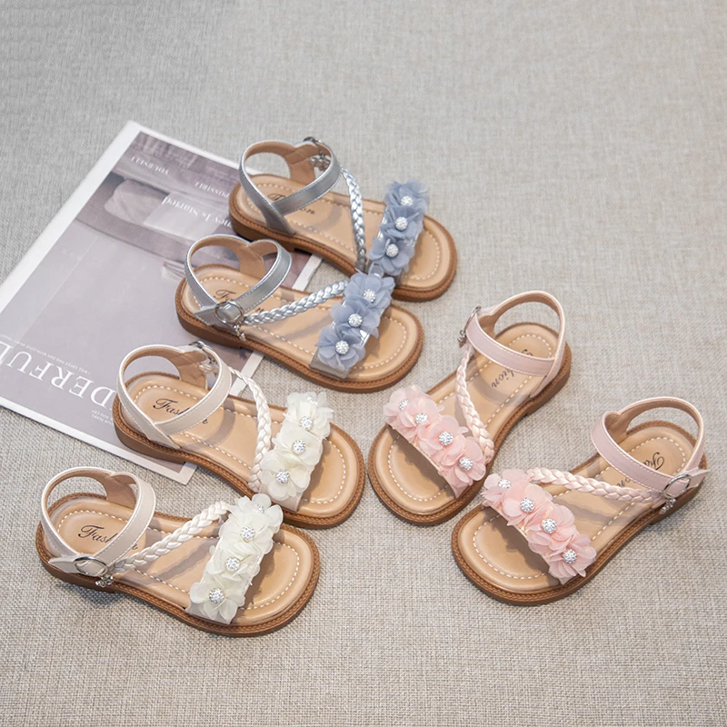 Girls' Flower Sandals Braided Pure Color Floral Design Kids Summer Shoes Comfortable Open-Toe Hook-loop Children Footwear 22-36
Girls' Flower Sandals Braided Pure Color Floral Design Kids Summer Shoes Comfortable Open-Toe Hook-loop Children Footwear 22-36