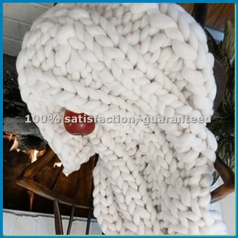 Новое теплое вязаное одеяло ручной работы 80x100 см из толстой пряжи, плед для дивана, декор для дома и кровати - Белый - AT35
Новое теплое вязаное одеяло ручной работы 80x100 см из толстой пряжи, плед для дивана, декор для дома и кровати - Белый - AT35